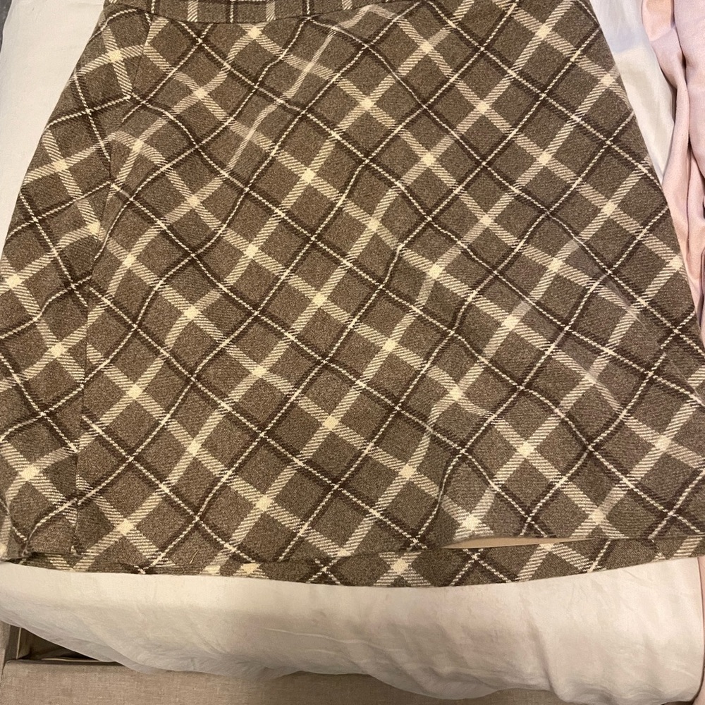 Brown Plaid Skirt